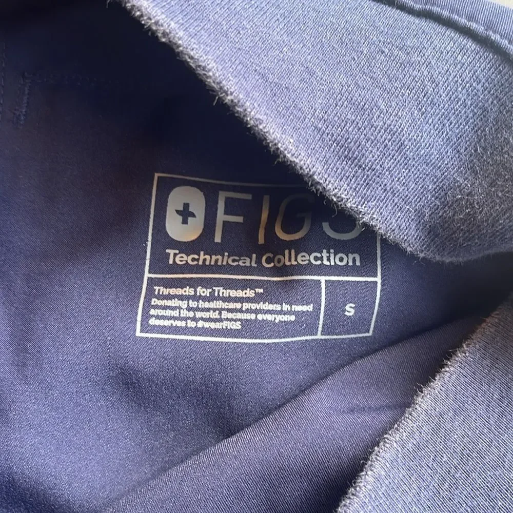 FIGS Classic Straight Leg Bottoms Scrub Five Pocket Small Navy